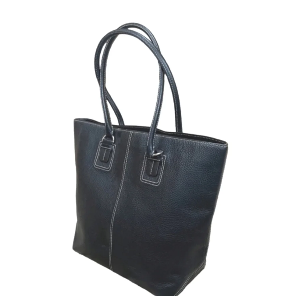 Authentic Tod's Black Leather Tote Handbag. Large.